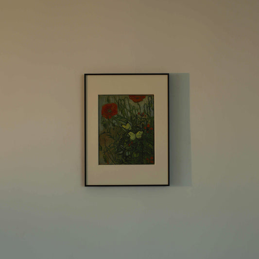 Butterflies and Poppies by Vincent van Gogh | Framed Wall Art Print