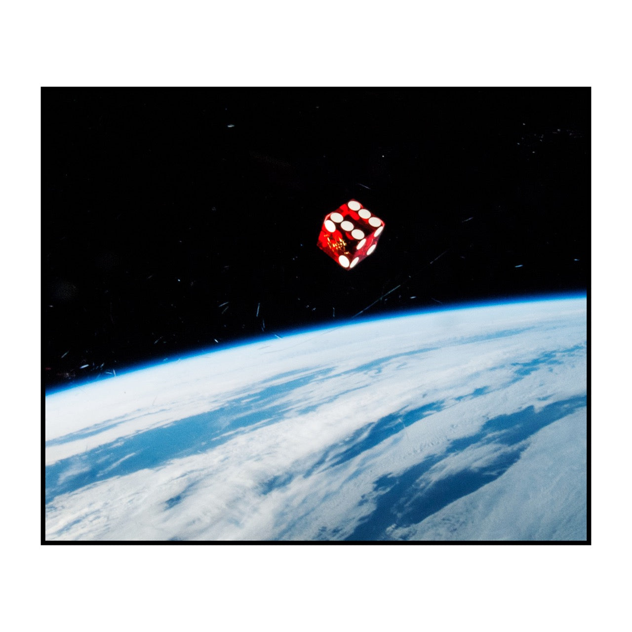 A Dice Floating in the Space