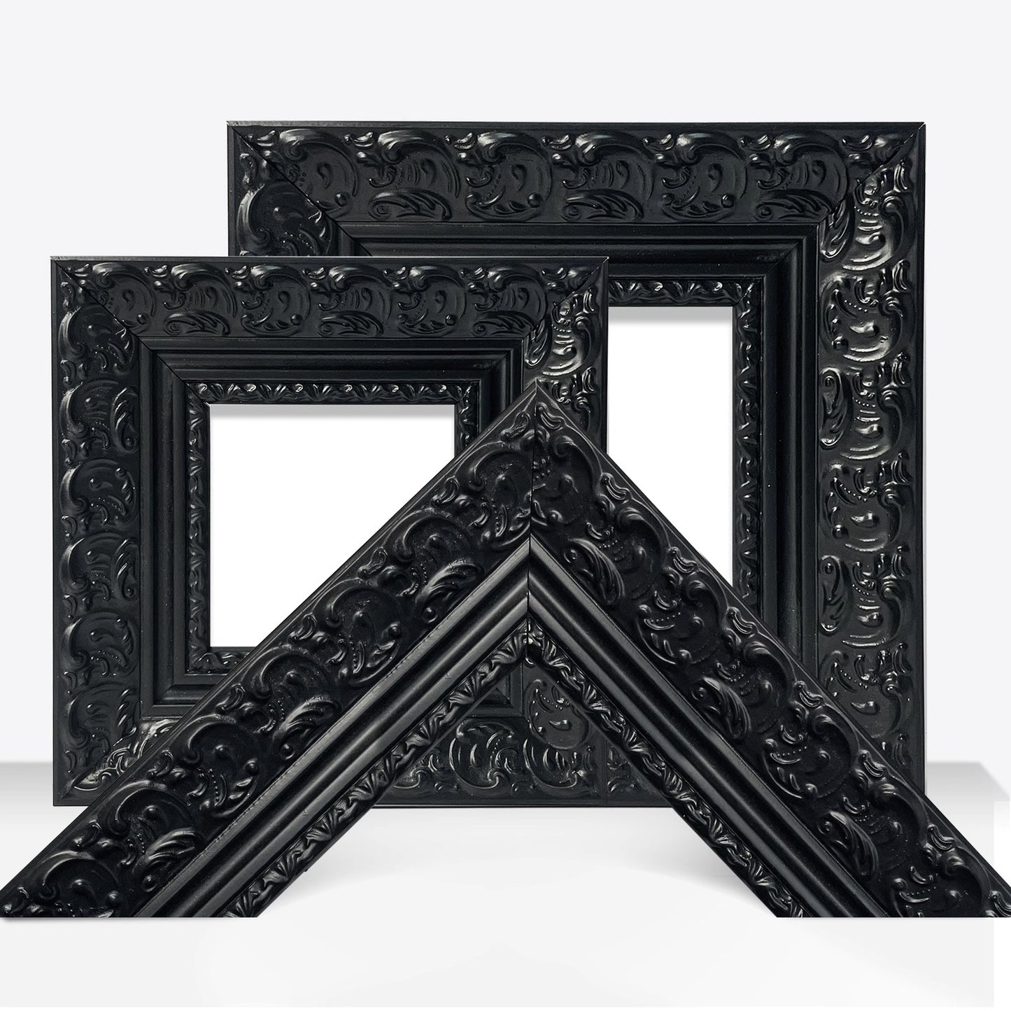 Black Pattern | Solid Wood Frame for Poster, Print, Canvas and Oil Painting