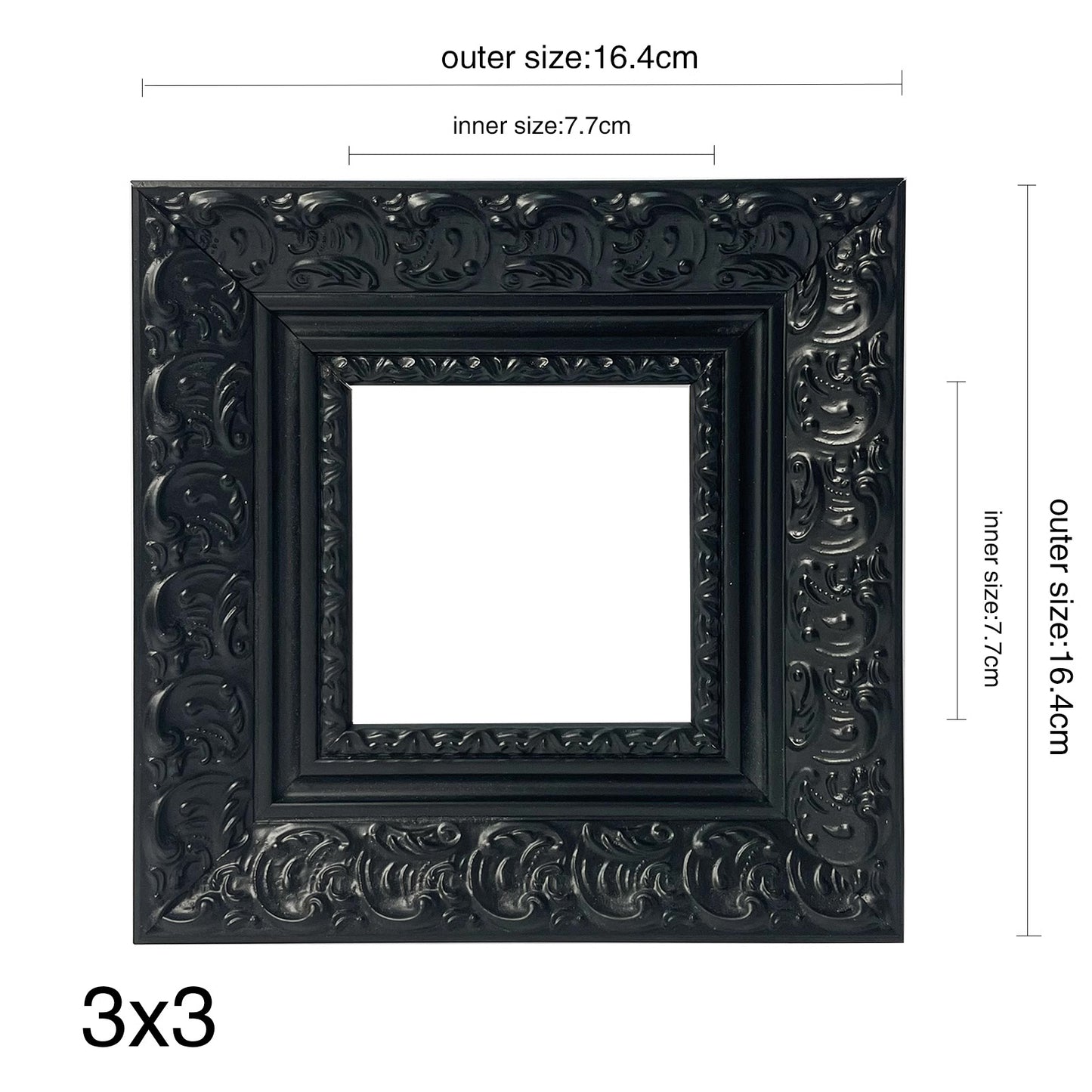 Black Pattern | Solid Wood Frame for Poster, Print, Canvas and Oil Painting