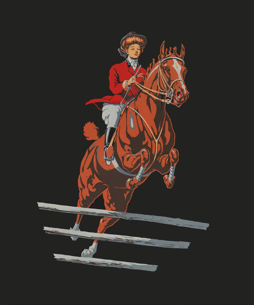 Vintage Female Horse Rider Illustration