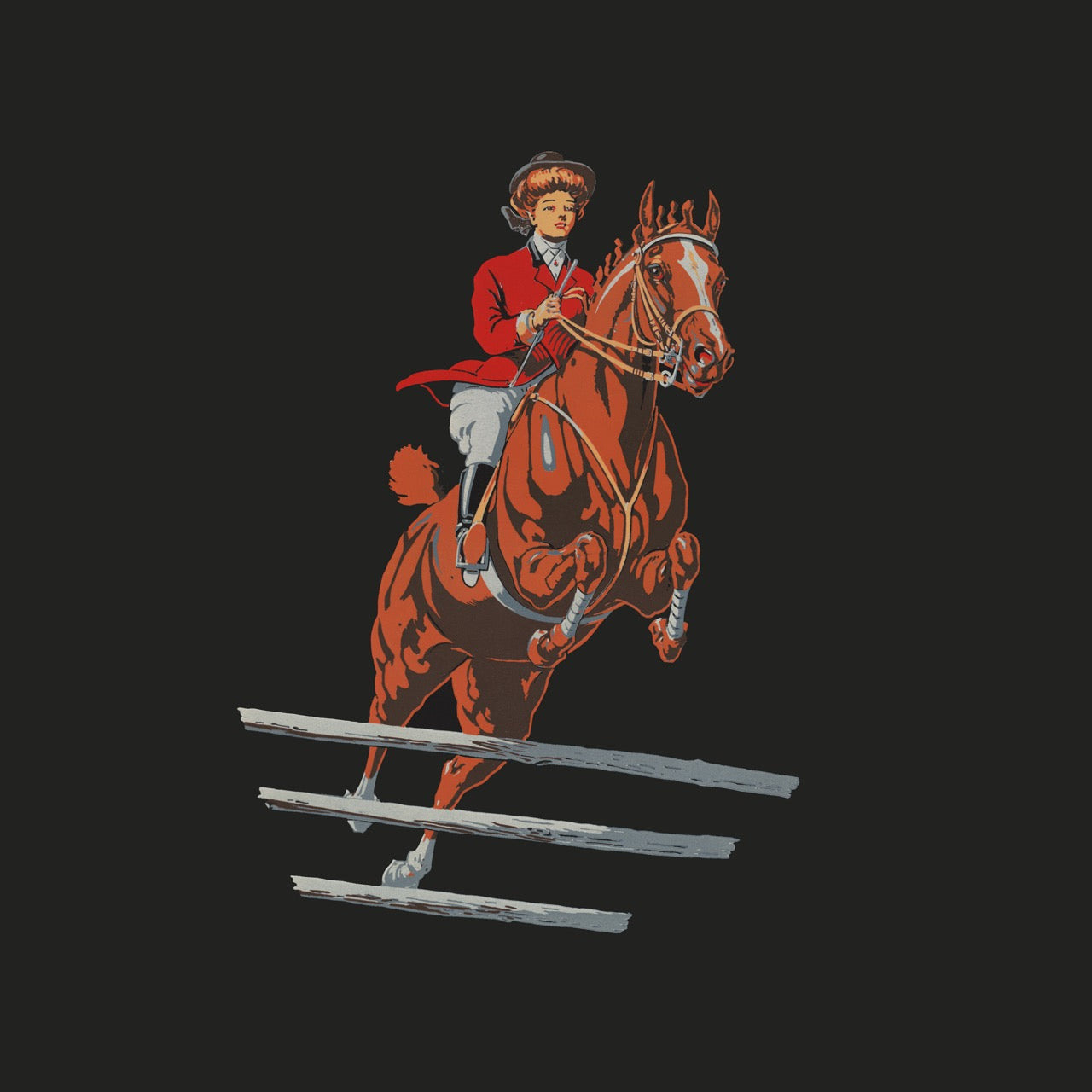 Vintage Female Horse Rider Illustration