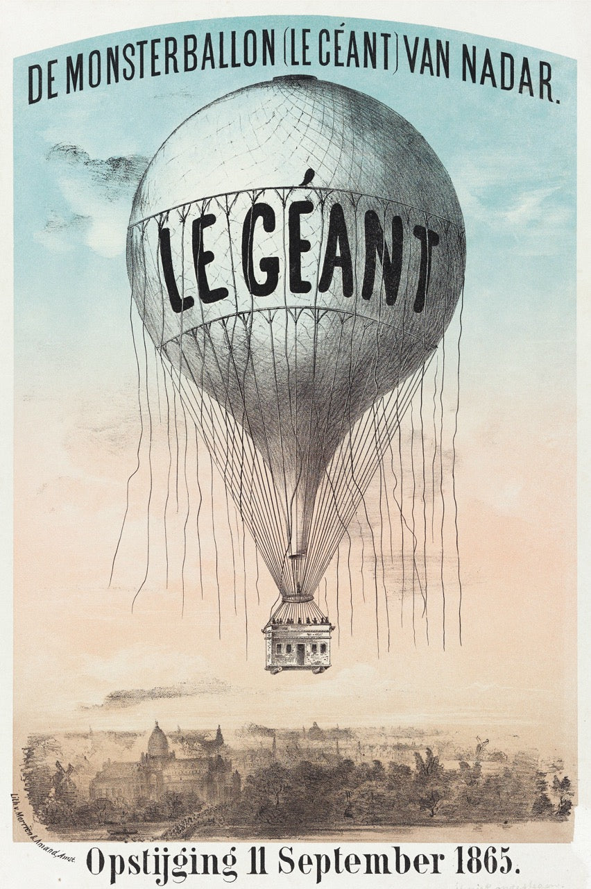 The Monster Balloon (Le Géant) from Nadar Vintage Poster